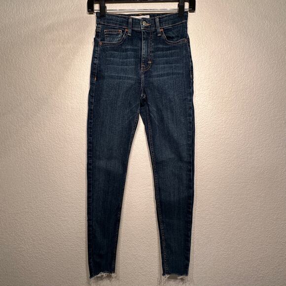 Topshop Jamie Keans Sz 25‎ Skinny Raw Edge - Picture 3 of 12